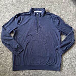Straight Down 1/4 Zip Golf Pullover Men's XXL Blue Mock Neck Long Sleeve Golf